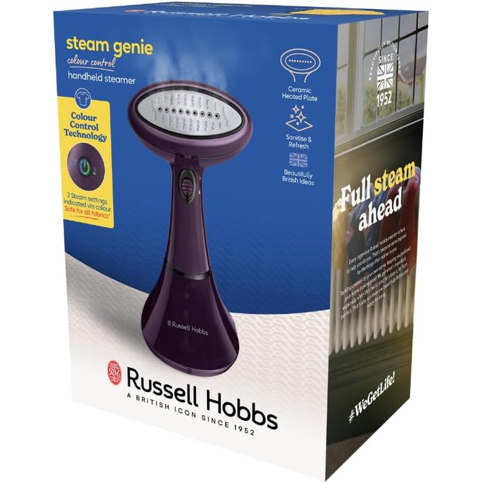 Відпарювач Russell Hobbs VacuSteam™ з технологією всмоктування: 1800 Вт, керамічна підошва, 200 мл резервуар, для всіх тканин