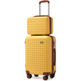 Чохол-валіза KONO, валіза на колесах, ручна валіза 67*44*27 см, ABS, 8 коліс, TSA-замок, блакитний (жовтий), 2 шт.