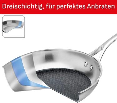 Сковорода Tefal Eternal Mesh 28 см з антипригарним покриттям Mesh, для всіх типів плит, індукційна, 3-шарова