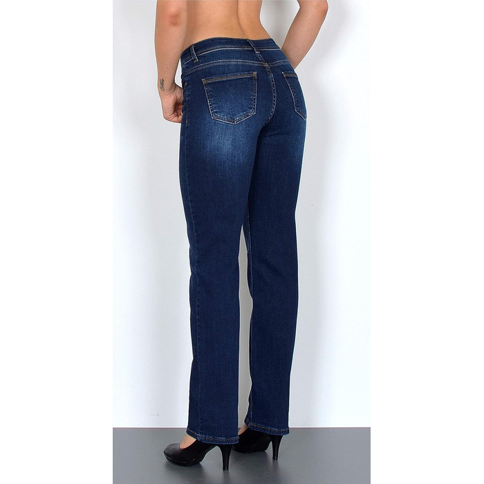 Джинси жіночі ESRA Straight Jeans - висока талія, прямі, еластичні, великі розміри (G6, 36, J157)