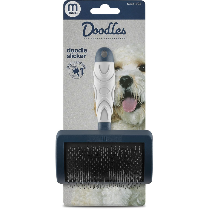 Щітка Mikki Slicker для вирівнювання шерсті собак та цуценят, для пуделів та їх схрещень (Cockapoo, Labradoodle, Cavapoo, Maltipoo, Golden Doodle)