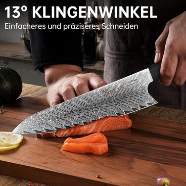 Ніж кухонний японський Kiritsuke Damast, 20 см, сталь VG10, 67 шарів, рукоять G10, подарункова коробка