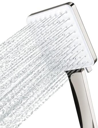 Душова лійка Newentor зі шлангом 1,5 м, високий тиск, 6 режимів, срібна (з золотим душовим краном)