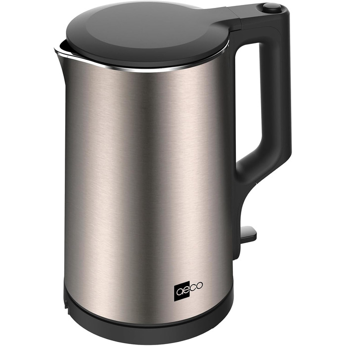 Електричний чайник Aeco AQA NEO з нержавіючої сталі, 1.7 л, 2150 Вт, без BPA, фільтр від накипу, бездротовий, CoolTouch, шампань сріблястий