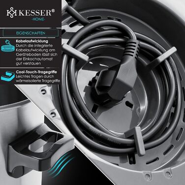 KESSER Canning Machine 27 Liter, Stainless Steel | 1800 Watt | Temperature range 30-100°C | Continuous operation | Automatic shut-off Canning machine, hot beverage machine, mulled wine pot with tongs & 2 glasses
