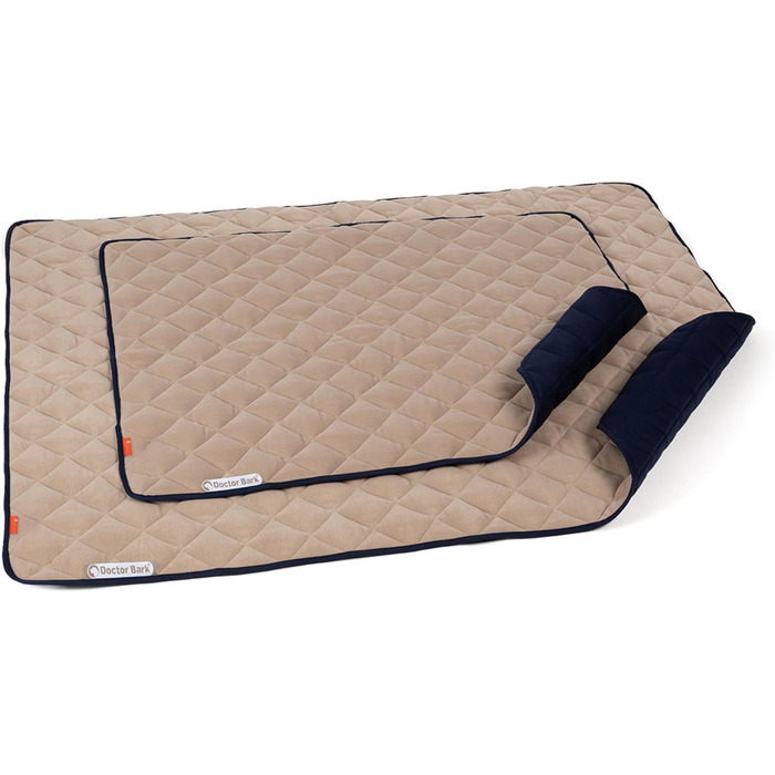 Лежанка для собак Doctor Bark: флісова двостороння підстилка для великих собак, 80x70 см, Beige/Grün