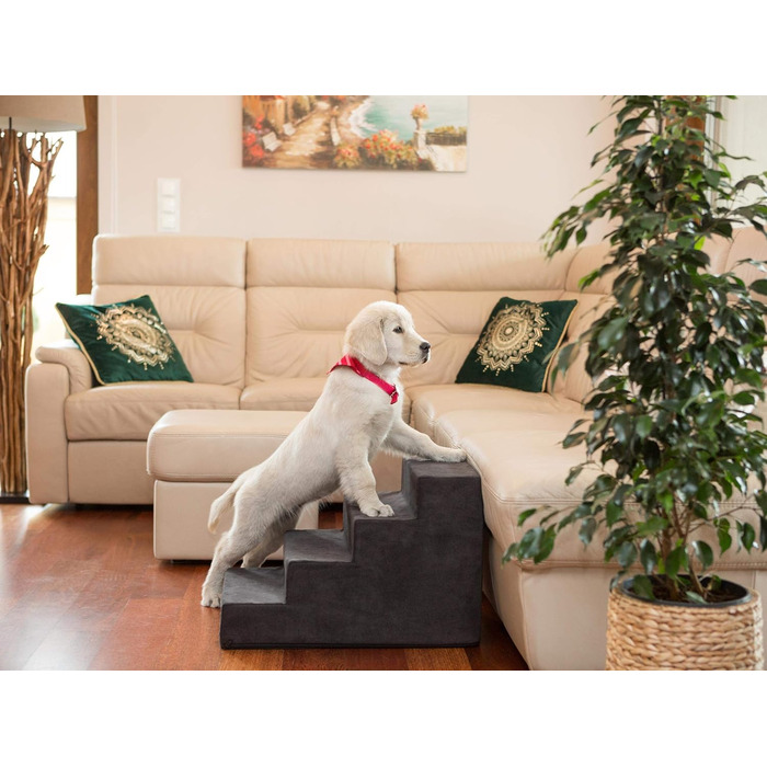 Східнякова рамка для собак та котів Tiertreppen - 4 сходинки, висота 40 см, чорна