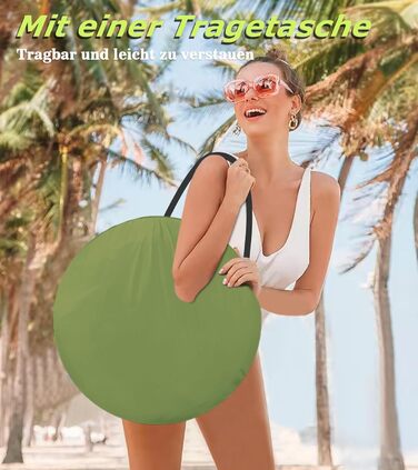 Riggoo Pop Up Privacy Tent - Portable Toilet & Changing Tent for Camping & Beach - UV40+ Sun Protection - Green