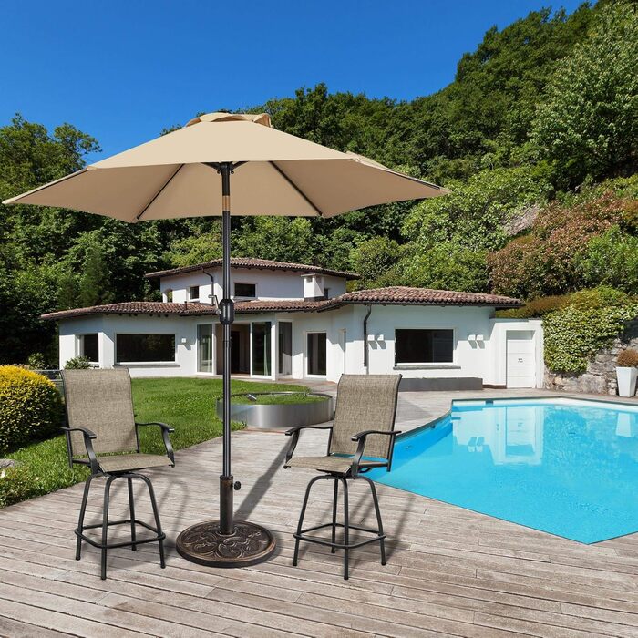 Yaheetech Umbrella Stand Balcony Umbrella Stand Market Umbrella Stand Umbrella Base Umbrella Stand for Umbrella Poles up to 38 mm / 48 mm, Bronze