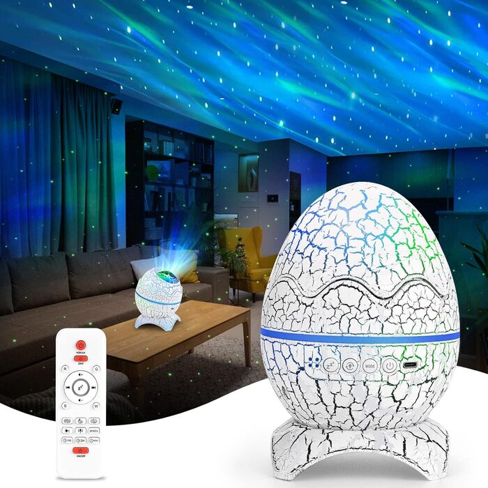 LED Star Projector, Galaxy Planetarium with Remote Control, Night Light Northern Lights with Bluetooth Speaker, Aurora Effects, White Noise, and Stars for Kids and Adults Decoration
