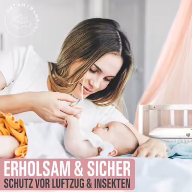 Балдахін DREAMYBAMBINI для дитячого ліжечка, кремово-бежевий з рожевим відтінком, захисна москітна сітка, декор у кімнату принцеси, 170x960 см