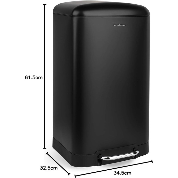 Відро для сміття Les Collectors №712, 30 л, чорне, знімний внутрішній контейнер, тихий закриття