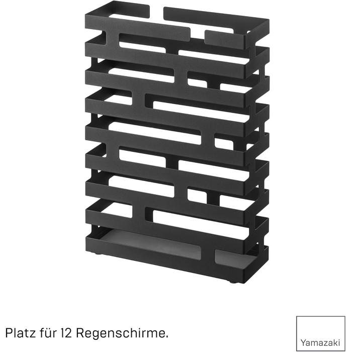 Підставка для парасольки Yamazaki 2361 BRICK, чорна, сталева, мінімалістична, 30 x 10 x 43 см