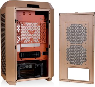 Thermaltake The Tower 300 Bumblebee: Корпус ПК Micro Tower (Micro-ATX/mini-ITX) з вертикальним дизайном, 3x Tempered Glass, 2x140mm PWM вентилятори, підтримка радіатора до 420mm