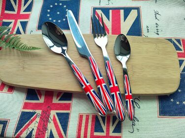 Набір столових приборів Exzact Rostfrei Stahl (нержавіюча сталь) з дизайном Union Jack (24 шт.)