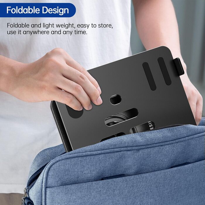 Підставка для ноутбука BESIGN LS11, регульована, 360° обертання, чорна, сумісна з 10-14