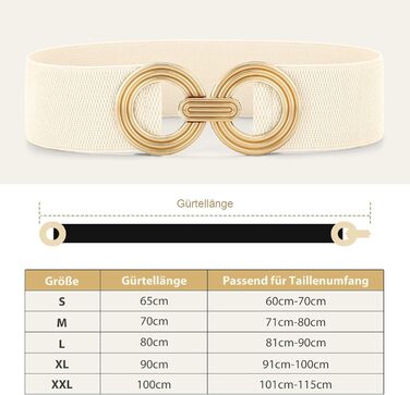 Жіночий широкий еластичний пояс JasGood з блискавкою, бежевий, розмір S (60-70 см)