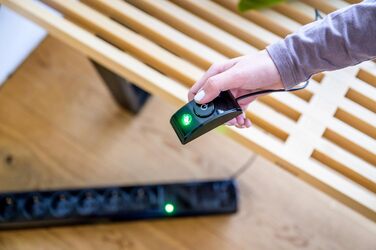 Бренненштуль Primera-Tec Comfort Switch Plus мережевий фільтр 7-портовий з захистом від перенапруги (2м кабель, вимикач та RJ-11), чорний, з ручним/ножним вимикачем