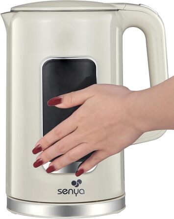 Електричний чайник SENYA 1.7 л з цифровим дисплеєм, 5 температурних програм, підтриманням тепла, 360° та ергономічною ручкою, кремовий