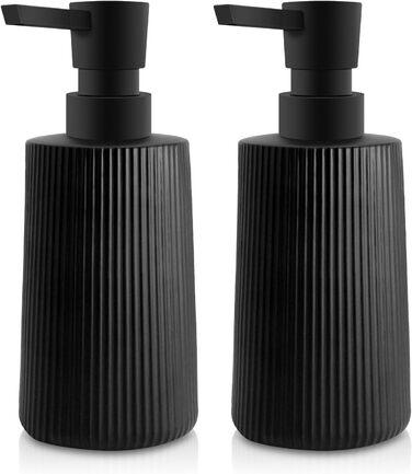 Набір з 2 чорних скляних дозаторів для мила, 250 мл - для ванної, кухні, робочої поверхні