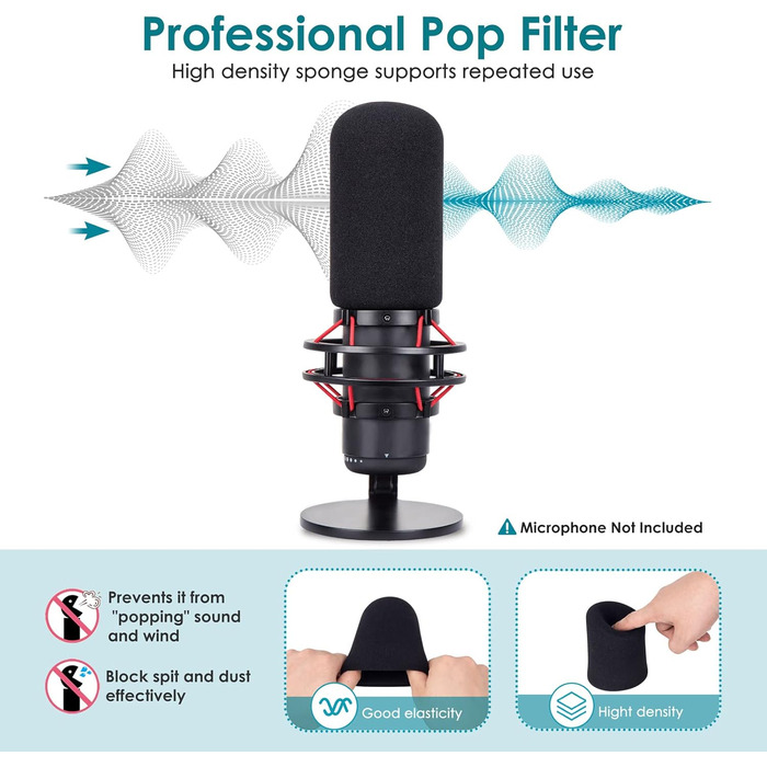 Кріплення для мікрофона YOUSHARES, сумісне з HyperX QuadCast, металева клямка, поп-фільтр, підставка для стрімінгу