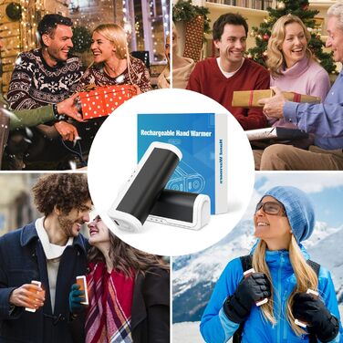 Електричні грілки для рук 2 шт. - багаторазові, USB, з 3 режимами нагріву, для дітей та жінок (чорний+білий)