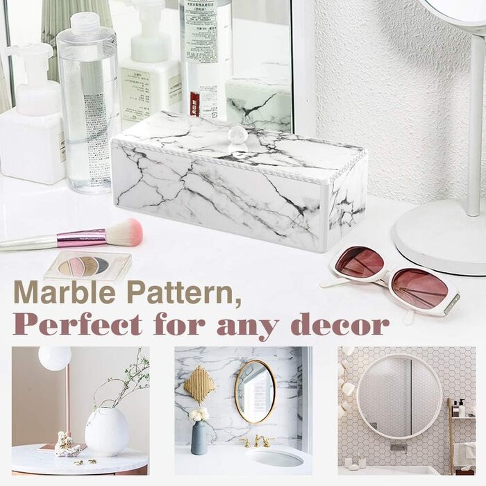 Організатор для ватних паличок та дисків Luxspire з 2 відсіками. Косметичний бокс для зберігання з кришкою. Білий колір.