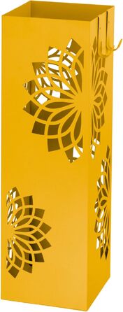 Підставка для парасольки Baroni Home з сучасним дизайном, металева з мандалою, 2 гачки та знімна ємність для збору води, 16 x 16 x 49 см, зелений (жовтий)