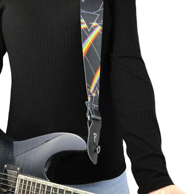 Гітарний ремінь Perri's Leathers Dark Side of the Moon - офіційний ліцензований продукт - поліестер, регульований - для акустичної/басової/електрогітари, з Канади (LPCP-1070)