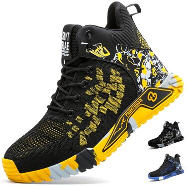 Черевики робочі чоловічі та жіночі, спортивні, з металевим носком, неслизькі, 37-46 EU, жовті