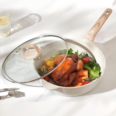 Набір посуду VEVOR з нержавіючої сталі 19 предметів з кришкою з термостійкого скла, антипригарне покриття, для приготування їжі на індукційній плиті, підходить для кемпінгу та дому (білий)