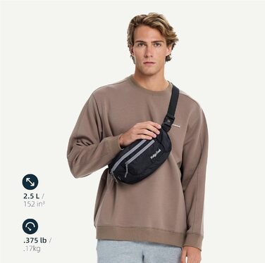 Легка туристична поясна сумка на 2.5L, водонепроникна, для жінок та чоловіків (різдвяна колекція) (01 Чорний)