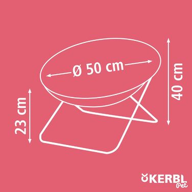 Кішечка Ліжко Kerbl Sharon, коричневе, 40х50 см, з металевим каркасом, складне, для котів