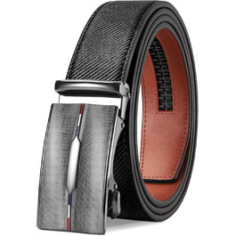 Чоловічий шкіряний ремінь LAKIDAY з автоматичною застібкою, 35 мм, чорний, регульований, 125 см