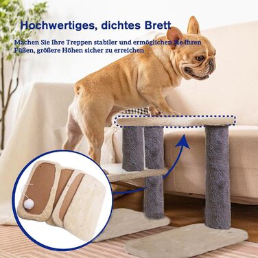 Сходинка для собак Mekidulu, 2/3/4/5 сходинок, регульована висота, сходинка для котів, для літніх котів, знімні та миючі подушки, для маленьких собак, водонепроникна