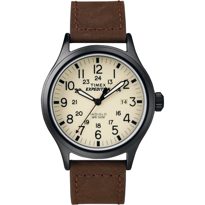 Годинник наручний Timex Expedition Scout – унісекс, кварц, аналоговий, ремінець з нейлону, коричневий/білий