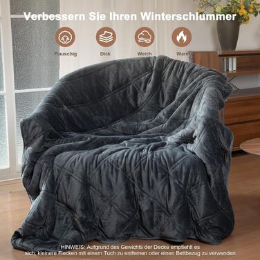 Обтяжена ковдра Winthome для глибокого сну та антистресу, 135x200 см, 6 кг, тепла терапевтична ковдра для дорослих (сіра)