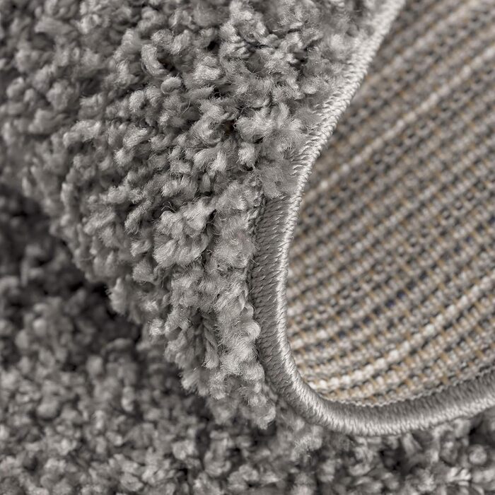 Килимок для вітальні Impression - Екологічний сертифікований килим, суцільний колір, 80x150 см (Світло-сірий, 150 см круглий)