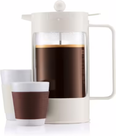 Френч-прес Bodum BEAN 1 л, ізольований, захист від проливання, кремовий, на 8 чашок