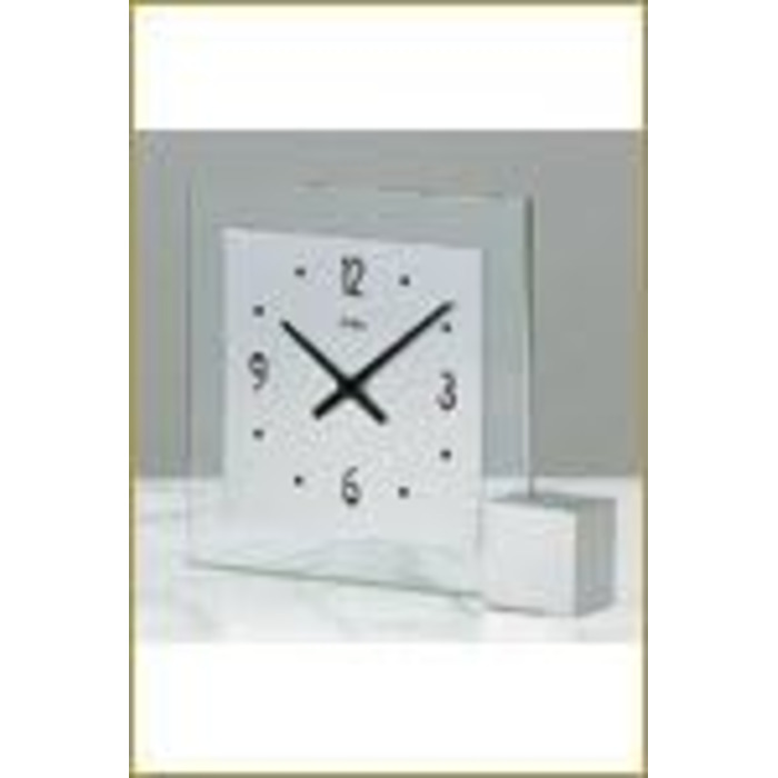 AMS Quartz Table Clock, Silver, 19 x 16 x 4 cm