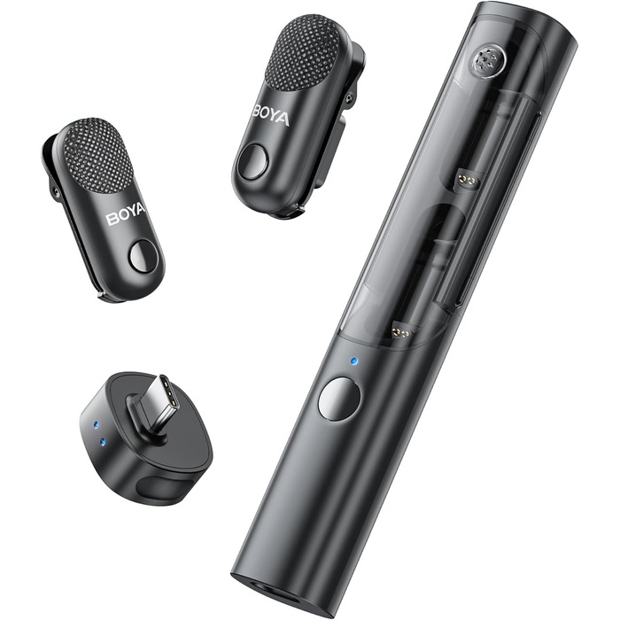 BOYA Magic-05: Бездротовий мікрофон для iPhone 15/16, Android, USB-C. Lavalier, ручний, настільний, для камери та стрімінгу