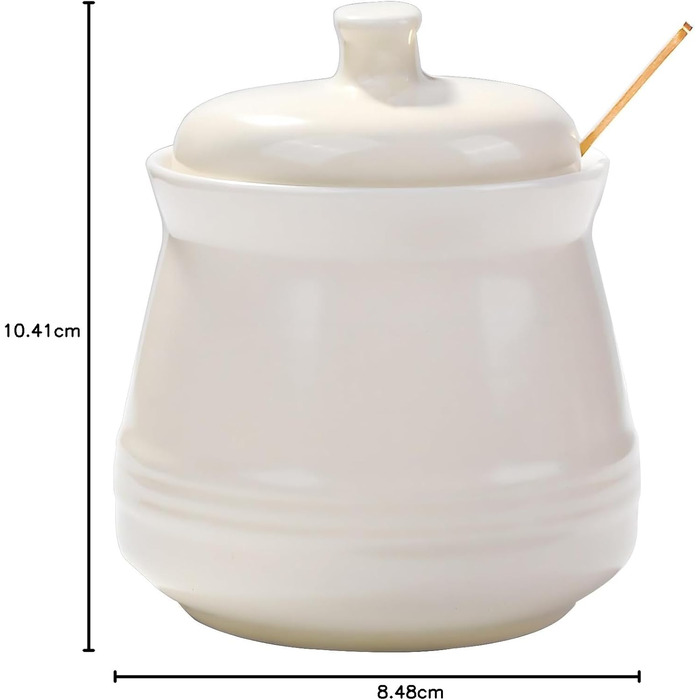 Sugar bowl with lid and spoon, ceramic sugar bowl, multifunctional sugar container, spice container, salt shaker, spice dishes, sugar bowl for the kitchen, storage (yellow)