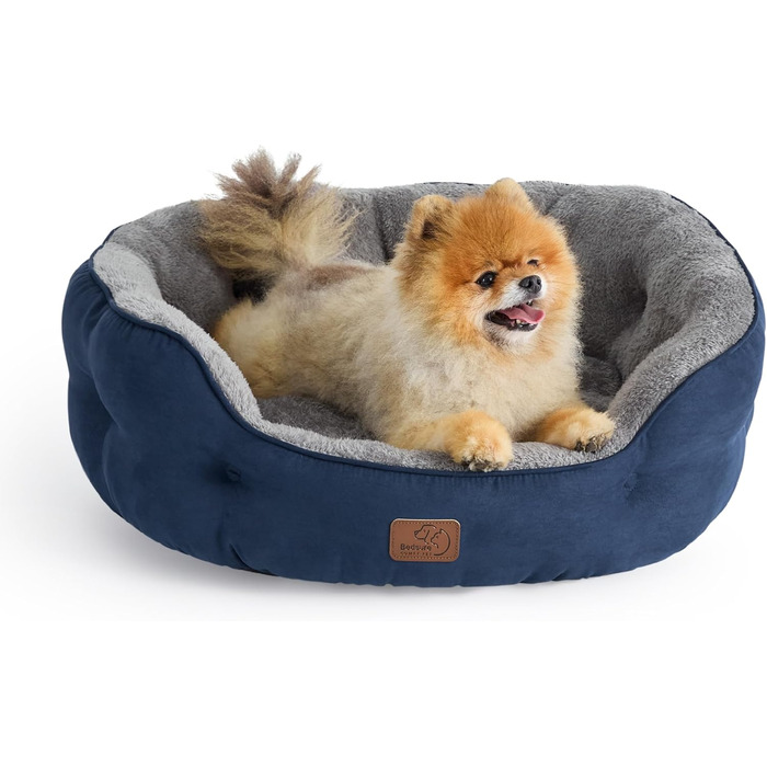 Ліжко для котів BEDSURE, 63x53x20 см, Navyblau (темно-синій), з подушкою, для котів та маленьких собак
