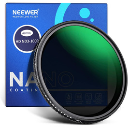 Фільтр ND3-ND1000 Neewer з регульованою щільністю, 49 мм, з HD-скла та подвійним нанопокриттям