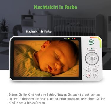 Відеоняня LeapFrog LF2513 без Wi-Fi з IPS екраном 2.8 дюйма, поворотна, з нічним баченням, датчиком температури, радіусом дії 300 метрів та тривалістю роботи батареї 12 годин