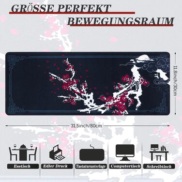 Килимок для миші EFISH Japanische XXL 800x300 мм, водонепроникний, для ПК, MacBook, ноутбука