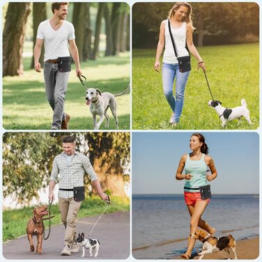 Футляр для ласощів для собак з магнітною застібкою, 2025. Практичний мішок для годування собак, мішок для ласощів з винімною внутрішньою кишенею | Диспенсер для відходів, (Чорний)