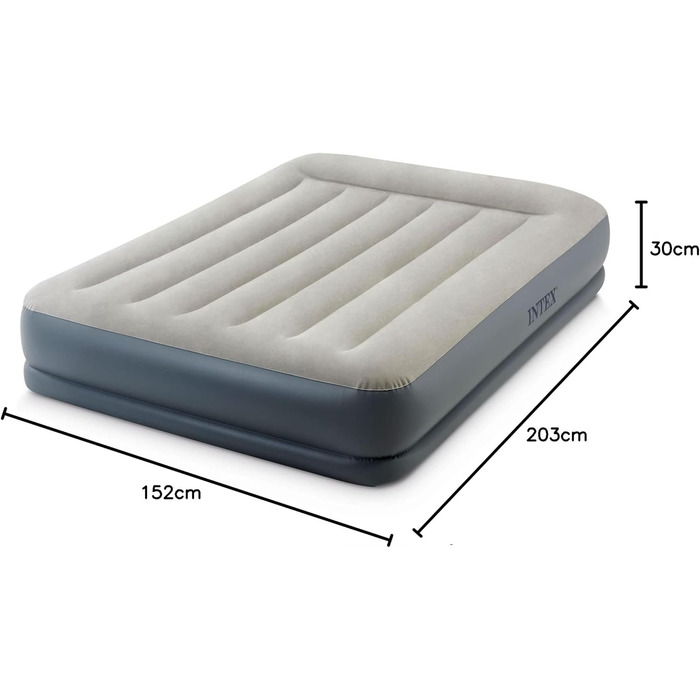 Надувний матрац Intex Queen Kissen Rest Fiber-Tech RP 152x203x30 см (64118ND) - комфортний матрац для сну