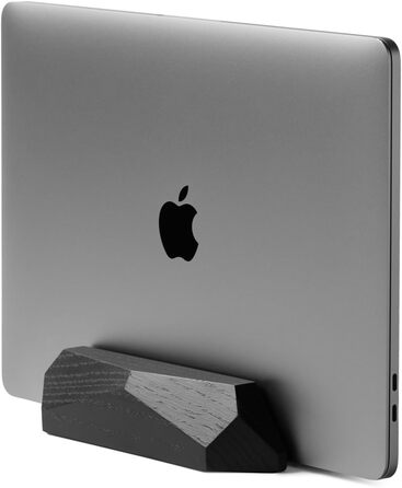 Oakwood Adjustable Wooden Laptop Stand - Desk Dock for MacBook Pro, MacBook Air, iPad - Handmade Black Stained Oak Wood