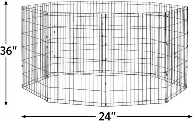 New World Dog Playpen - No Door, Black E-Coating, 61x76cm, 157x157x91cm